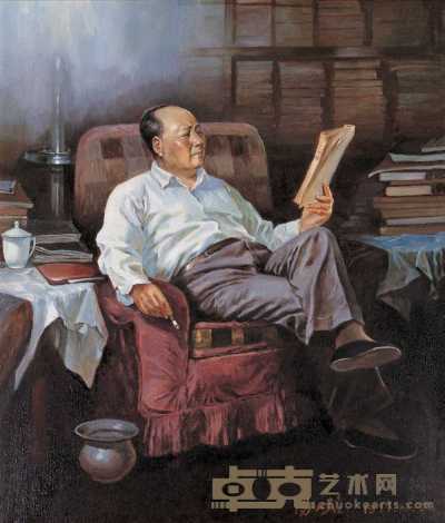 汤小铭 1977年作 毛主席在书房 50×60cm